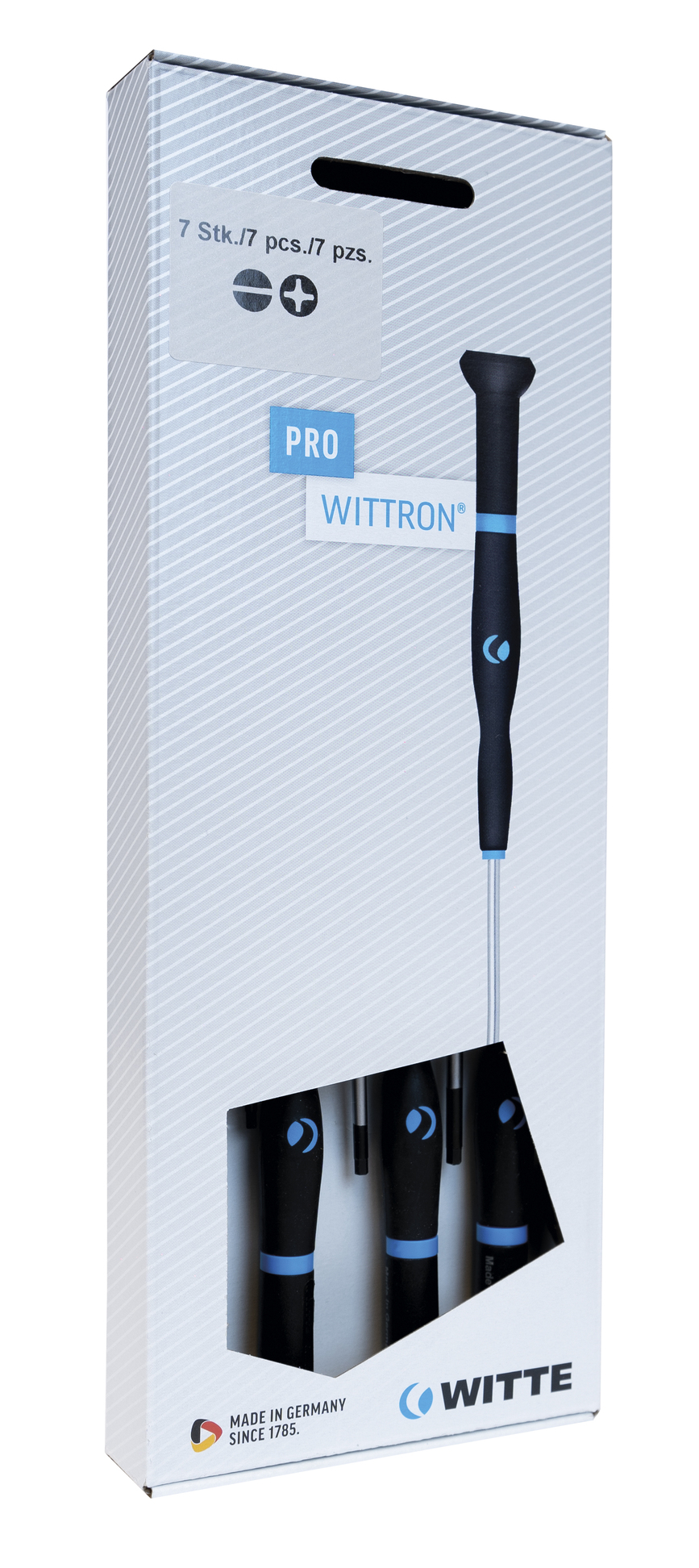 Juego de destornilladores de precisión WITTRON en blister de plástico